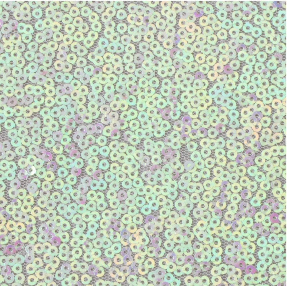 Sequin Table Runner 12in X 108in - White Iridescent 1 Sequin Table Runner 12in X 108in - White Iridescent