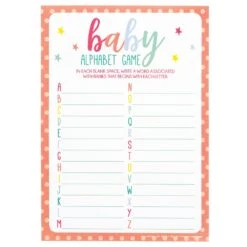AMS Baby Shower Alphabet Game 24ct