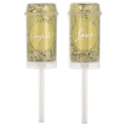 AMS Confetti Wedding Pushup Popper Gold 2ct
