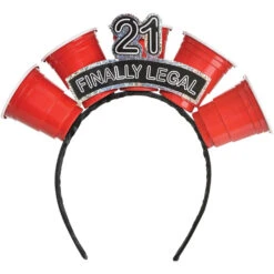 AMS Finally 21 Birthday Shot Glass Headband 1ct