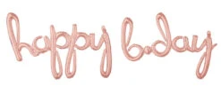 AMS Balloon Script Phrase Happy Bday Rose Gold 1ct