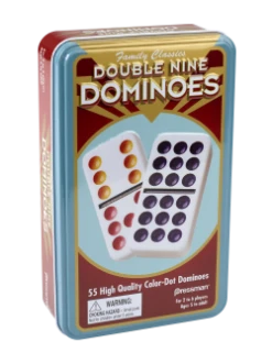 Double Six Color Dot Dominoesin Tin