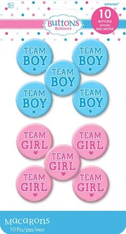 AMS Gender Reveal Buttons 10ct