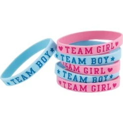 AMS Gender Reveal Rubber Bracelet 6ct