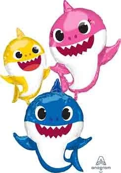 Anagram Pink Fong Baby Shark Airwalkers Foil Balloon 1ct