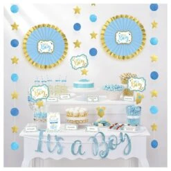 AMS Baby Shower Buffet Decorating Kit Boy 1ct