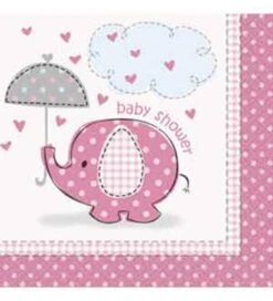 Umbrellaphants Pink Napkin (S) 16ct