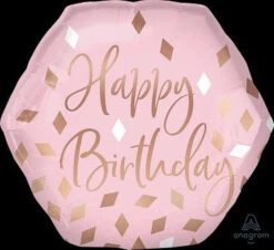 Anagram 23 Inch Blush Birthday Shaped Foil Balloon 1ct