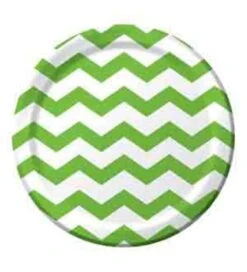 Fresh Lime Chevron Dots 9in Plate (L)