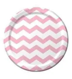 Classic Pink Chevron Plate (L)