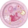Clothesline Pink Plate (S) 8ct -Toy World 42454u