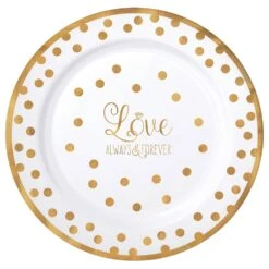 AMS Love Round Premium Plastic Plate 10.25 Inch 10ct