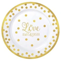 AMS Love Round Premium Plastic Plate 7.5 Inch 20ct