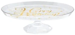 AMS Gold Birthday Stnd Dessert Plastic