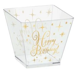AMS Gold Birthday Cube Mini Plastic 30ct