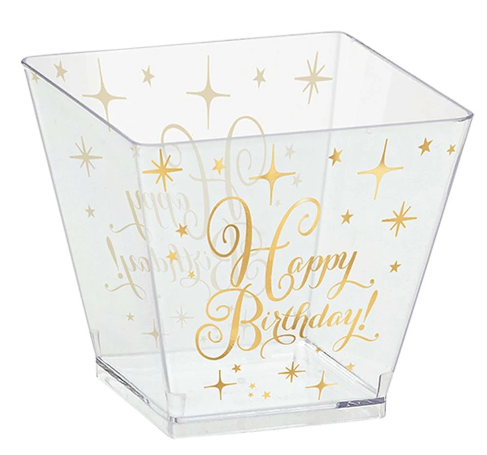 AMS Gold Birthday Cube Mini Plastic 30ct 1 AMS Gold Birthday Cube Mini Plastic 30ct