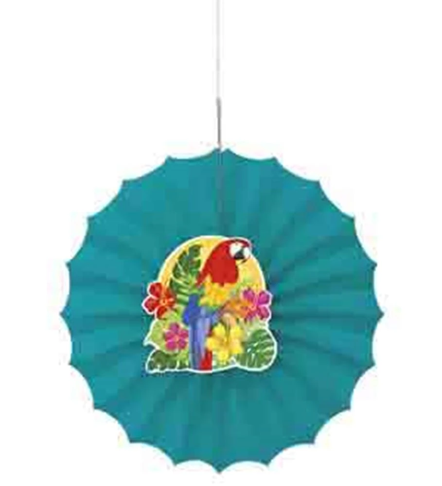 Tropical Island Luau 12" Paper Fan 1 Tropical Island Luau 12" Paper Fan