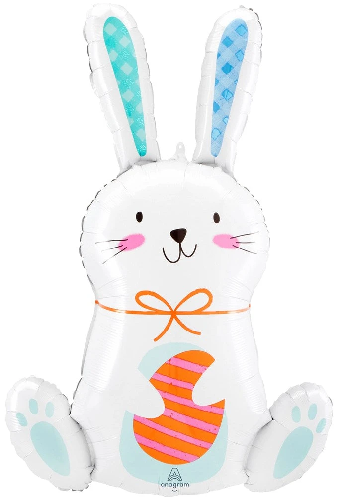 Anagram White Funny Bunny 33 Inch Foil Balloon 1ct 1 Anagram White Funny Bunny 33 Inch Foil Balloon 1ct