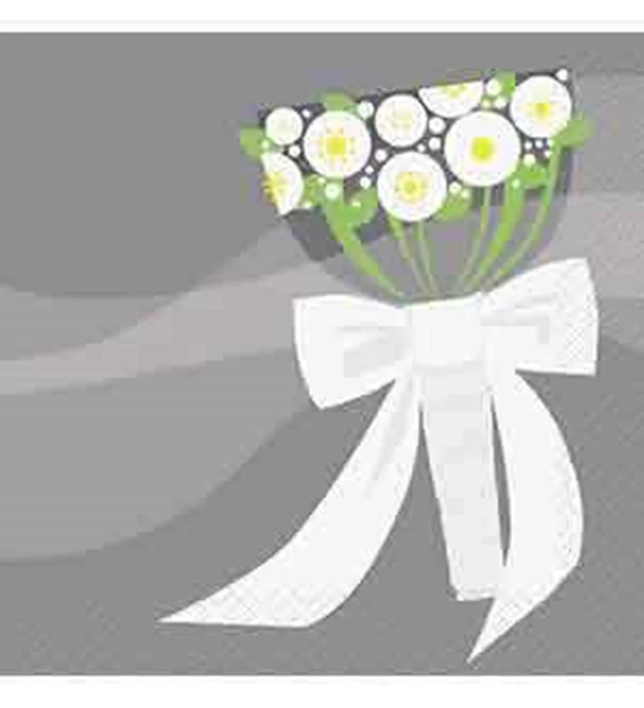 Silver Wedding Napkin (S) 16ct 1 Silver Wedding Napkin (S) 16ct