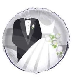 Silver Weddng Foil Balloon 18 In