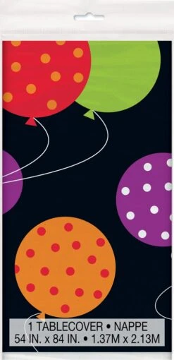 Birthday Cheer Rectangular Plastic Table Cover, 54" X 84"