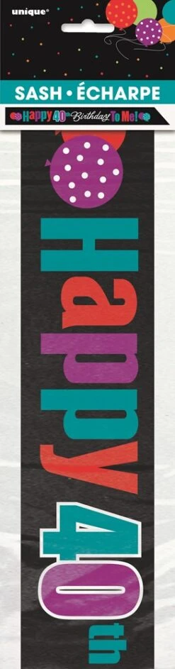 Happy Birthday Sash - 40th