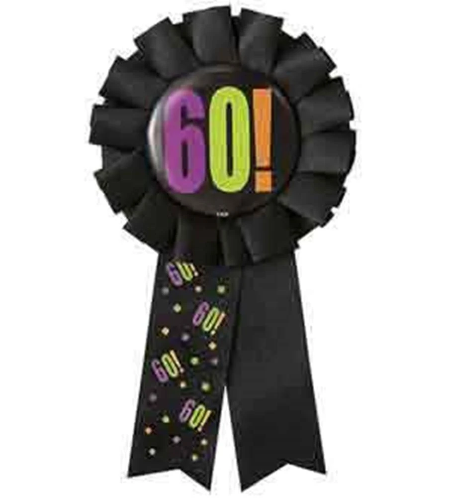 Birthday Cheer Award Ribbon - 60th 1 Birthday Cheer Award Ribbon - 60th