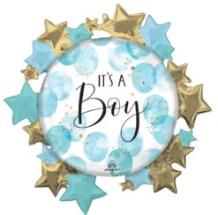 Anagram 26 Inch Boy Watercolor Foil Balloon 1ct