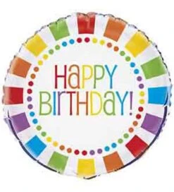 Rainbow Birthday Round 18 Inch Foil Balloon