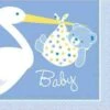Baby Boy Stork Napkin (S) 16ct 2 Baby Boy Stork Napkin (S) 16ct -Toy World 47151