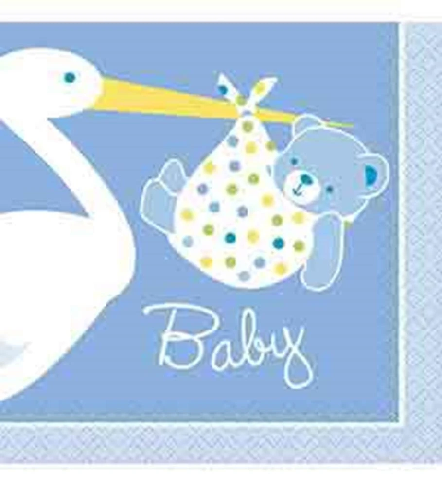 Baby Boy Stork Napkin (S) 16ct 1 Baby Boy Stork Napkin (S) 16ct