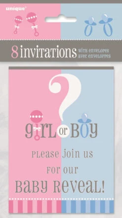 Gender Reveal Invitation 8ct DISCONTINUED