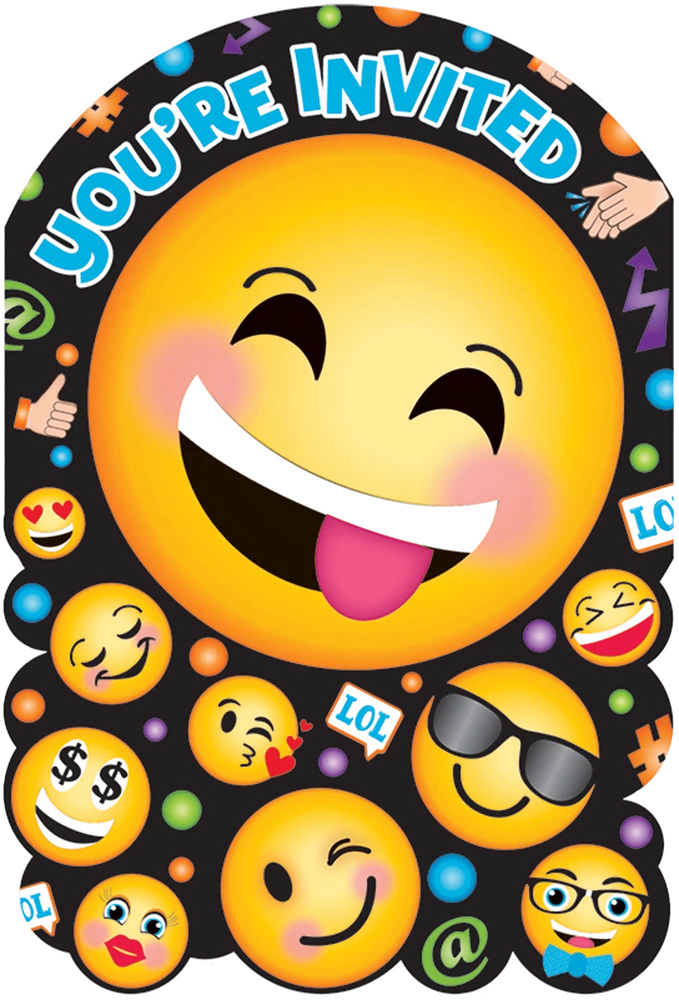 AMS LOL Emoji Invitation 8ct 1 AMS LOL Emoji Invitation 8ct