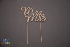 Rhinestone Cake Topper Mrand Mrs 4.5inWx3.5inH Gold