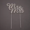 Rhinestone Cake Topper MRand Mrs4.5inWx3.5inH Silver