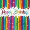 Rainbow Ribbon Birthday Napkin (L) 16ct -Toy World 49562