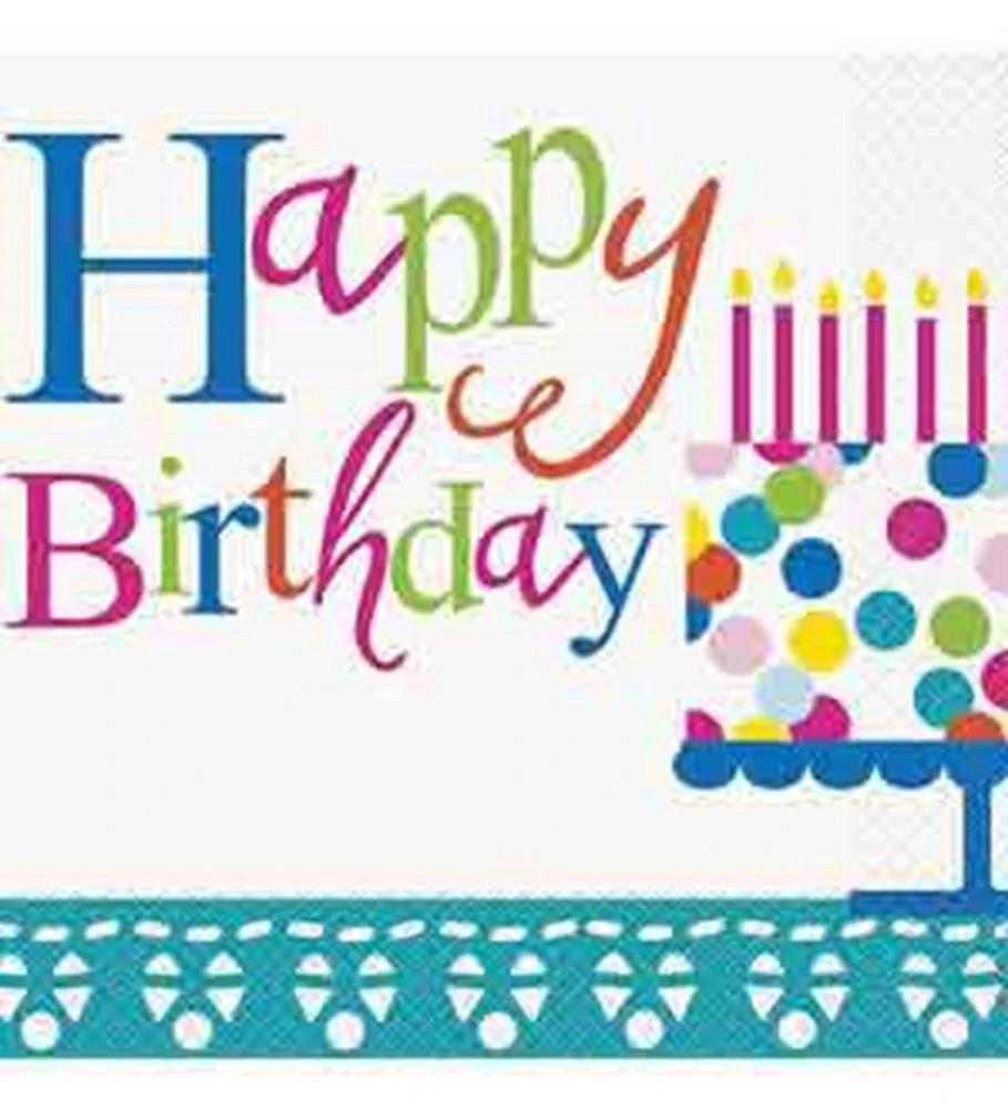 Confetti Cake Birthday Napkin (L) 16ct 1 Confetti Cake Birthday Napkin (L) 16ct