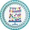 Confetti Cake Birthday Plate (L) 8ct -Toy World 49605