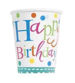 Confetti Cake Birthday 9oz Cup 8ct
