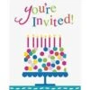 Confetti Cake Birthday Invite 8ct -Toy World 49614