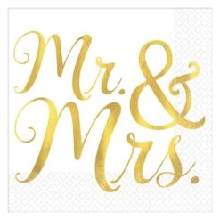 AMS Mr And Mrs Beverage Napkin 16ct