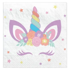 AMS Unicorn Party Beverage Napkin 16ct