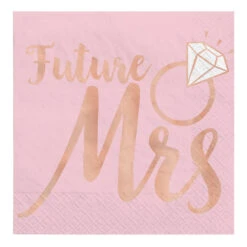 AMS Blush Wedding Beverage Napkin Future Mrs. 16ct