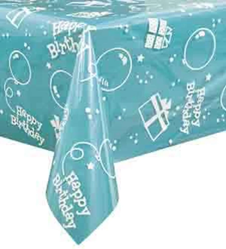 Clear Happy Birthday Tablecover 1 Clear Happy Birthday Tablecover