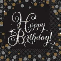 AMS Sparkling Happy Birthday Celebration Luncheon Napkins 16ct