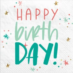 AMS Happy Birthday Cake Day Luncheon Napkin 16ct