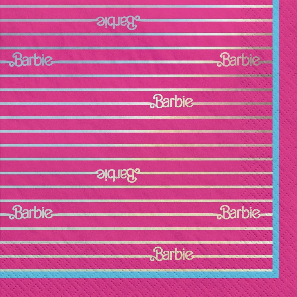 AMS Malibu Barbie Hot-Stamped Luncheon Napkins 16ct 1 AMS Malibu Barbie Hot-Stamped Luncheon Napkins 16ct