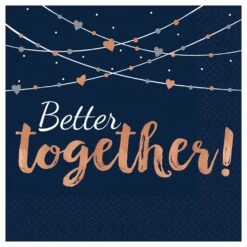 AMS Navy Bride Better Together Luncheon Napkin 16ct