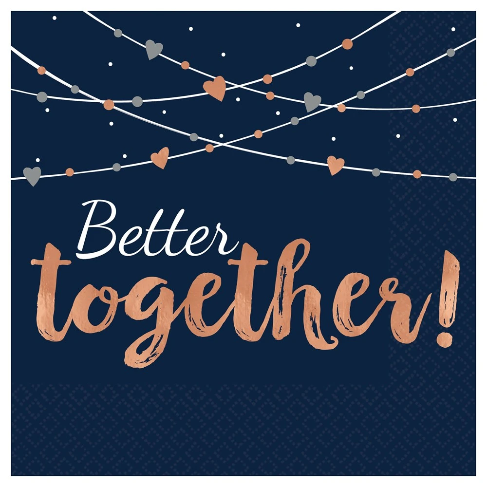 AMS Navy Bride Better Together Luncheon Napkin 16ct 1 AMS Navy Bride Better Together Luncheon Napkin 16ct