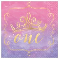 AMS Disney Princess Once Upon A Time 1st Bday Lunch Napkin 16ct